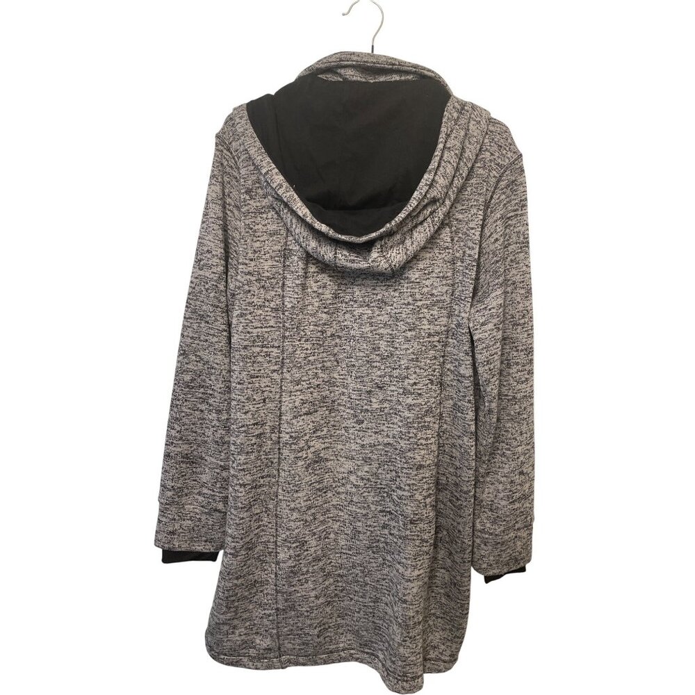 Womens Kenneth Cole Reaction Marled Gray Longl Zip-Up Hoodie XL Comfort Warm Uti - Picture 2 of 7